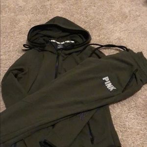 Victoria Secret PINK olive jumpsuit set